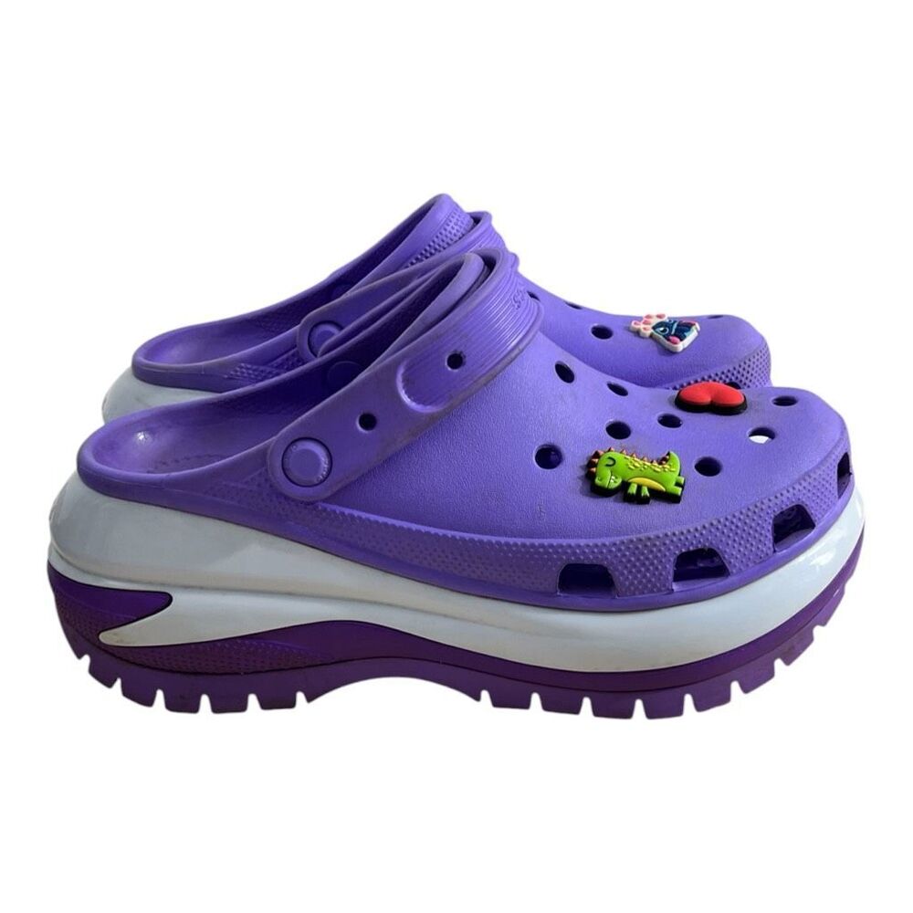 Crocs Mega Crush Purple Platform Clog Galaxy Women 10 Men 8 Rubber